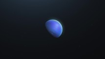 Planet Neptune In Black Backdrop In The Outer Space. zoom-out, animation	