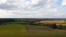 Drone Shot over farm fields