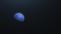 Zoom-out Of Neptune Planet Rotating In Space. Blue Planet In Orbit. animation	