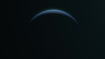 Planet Neptune Slowly Revealing In The Dark Space. closeup, animation	