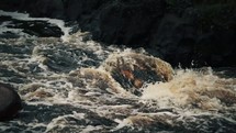 water flowing in river rapids 