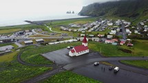 Vik church view in Iceland