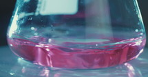 Slow motion of mixing chemicals inside a test tube