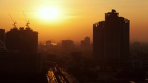 Timelapse of dawn in Bangkok, Thailand