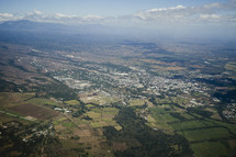 Aerial view of small town