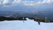 ski lifts and skiers 