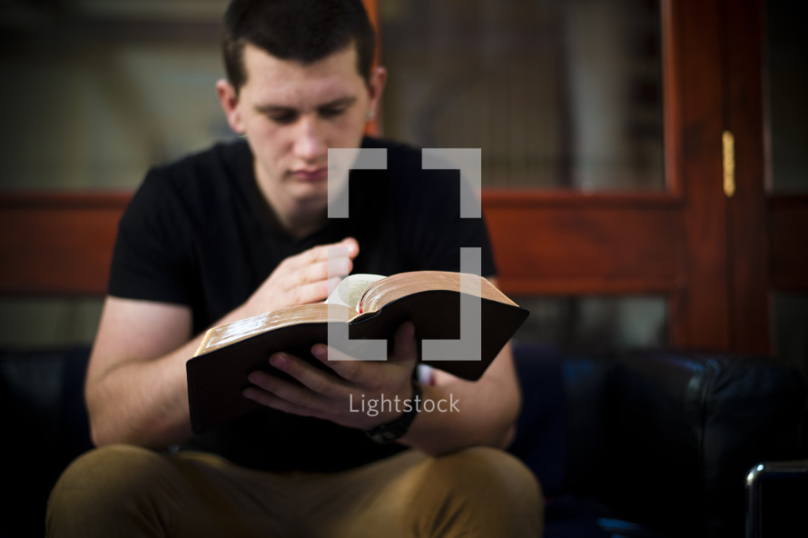 Man reading his bible