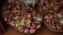 Flower petals for wedding ceremony.