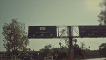 Freeway sign that says Hollywood