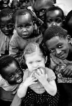A group of smiling children.