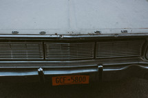 license plate on the front of an old Dodge