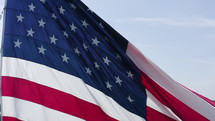 Massive American flag waving in the wind!