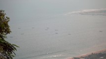 Boats in the harbor off the coast of   Vizag Visakhapatnam, India