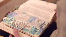 notes in a Bible 