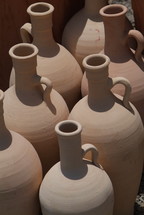group of clay pots