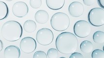 Transparent glass bubbles background, 3d rendering.
