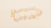 Music notes with cartoon style, 3d rendering.
