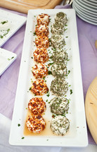 Plate of soft cheese with spices