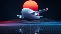 Plane and transportation with cartoon style, 3d rendering.
