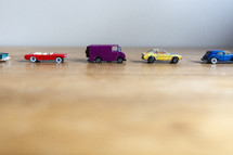 toy cars lined up