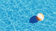 Loop animation of beach ball with wave water, 3d rendering.
