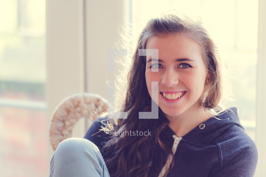 portrait of a happy teen girl 