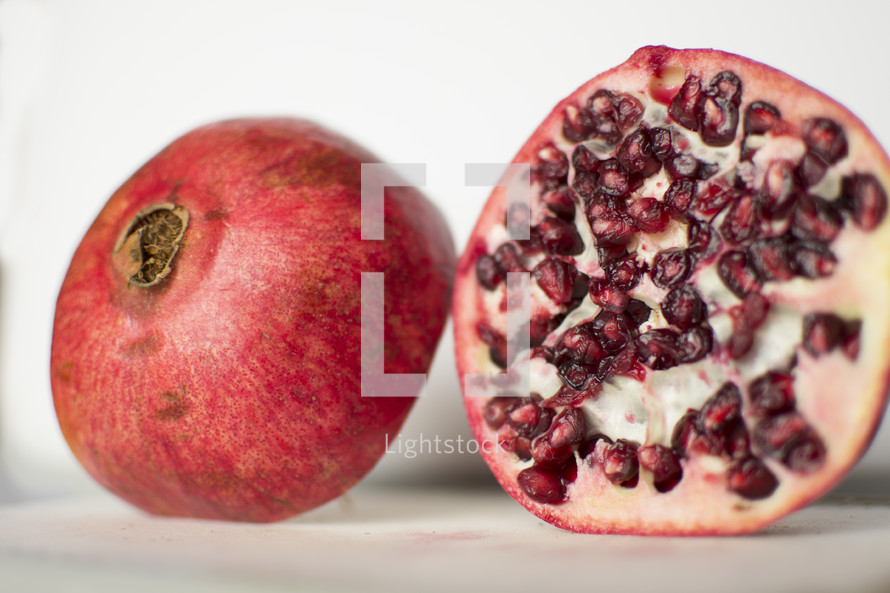 Pomegranate cut in half. 
