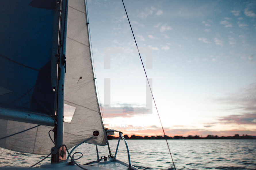 sailing at sunset 