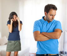 Relationship problems between husband and wife in the home.