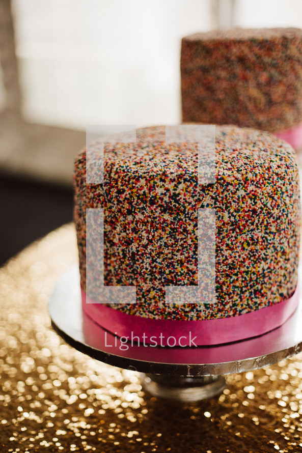 sprinkles on a cake 