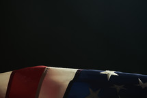 American flag on a black background
