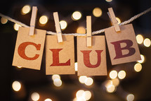 word club on clothes pins 