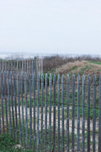 fence on a shore 