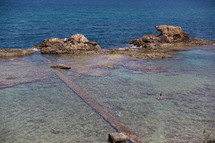shallow water in a tide pool in Greece 