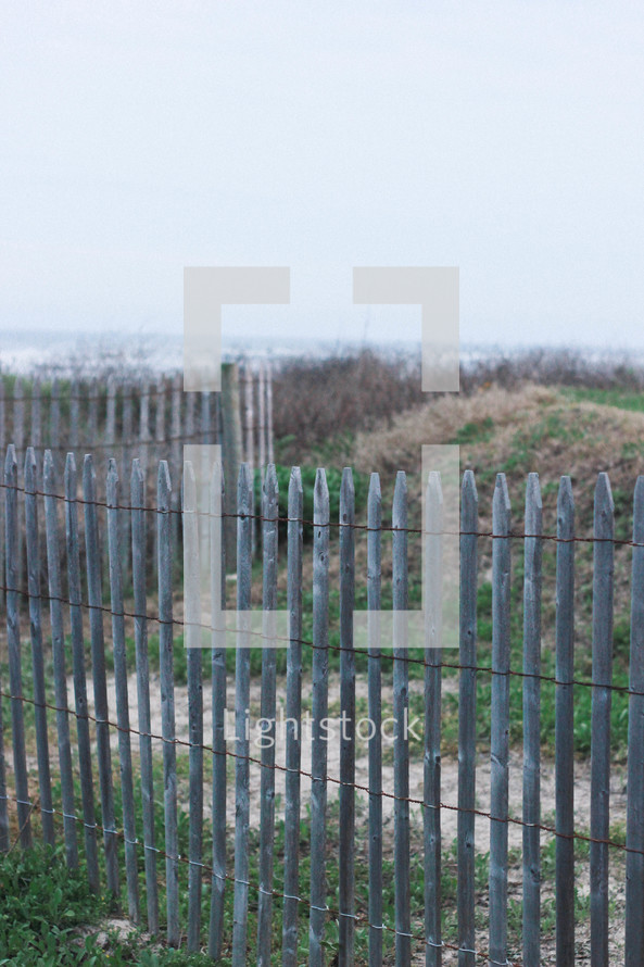 fence on a shore 