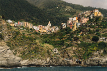 homes along a coastal mountainside 