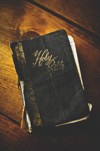 a well loved and worn Bible 