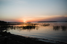 lake shore at dusk