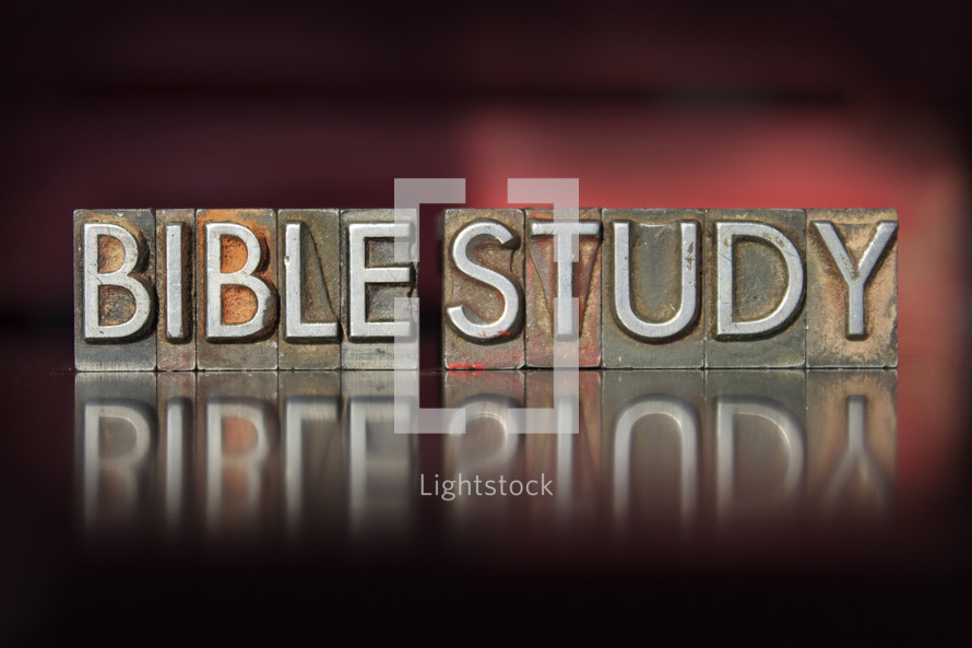 "Bible Study" in printing block letters.