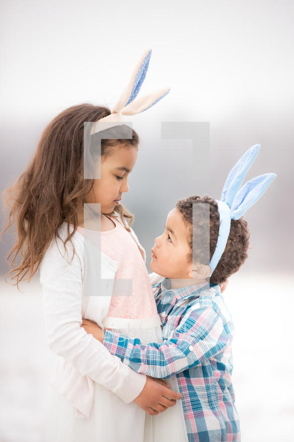 brother and sister Easter portrait 