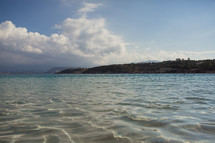 ocean water and hills in Greece 