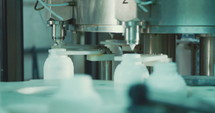 Production line for filling chemicals in bottles