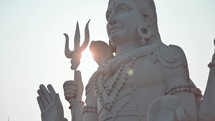 Hindu statues of Lord Shiva and Goddess Parvati at the Kailasagiri temple in Vizag Visakhapatnam, India.