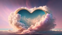 Colorful heavens with heart shape