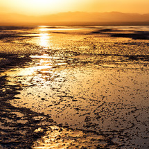 salt lake at sunset 
