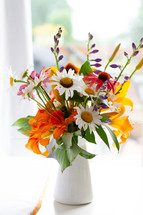 vase of summer flowers 