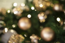green and gold bokeh Christmas background 