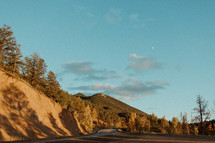 road through fall mountain landscape 