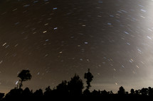 swirling stars in the night sky in Kenya 