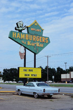 vintage hamburger restaurant sign 